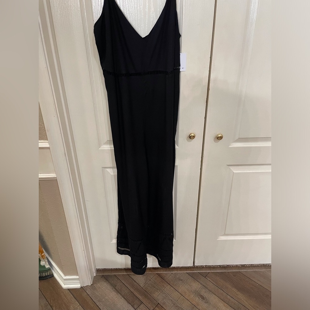 MIDI length black romper style, adjustable strap,